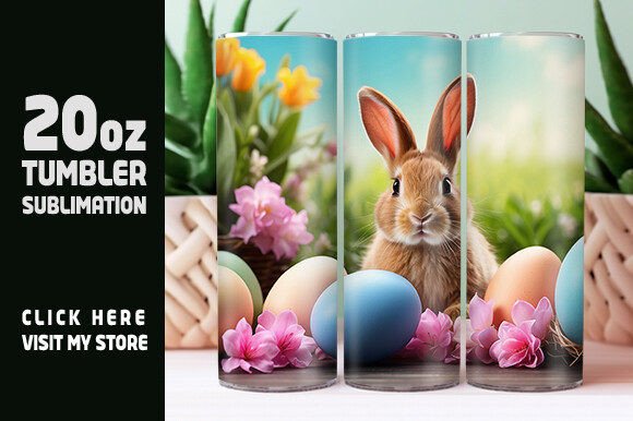Easter Bunny Wrap Tumbler Design for Creative Projects