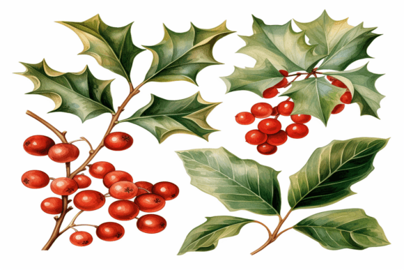 Enhancing Creativity with Watercolor Christmas Berries Plant Backgrounds