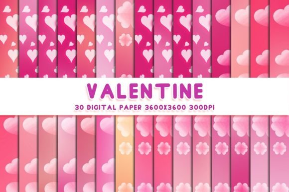 Heart Valentine Digital Papers 102: A Versatile Design Resource for Creative Projects