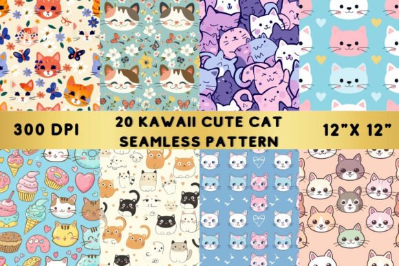 Kawaii Cute Cats Pattern: A Playful Addition to Your Creative Workflow