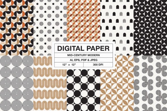Retro Mid-Century Modern Patterns Vol.1