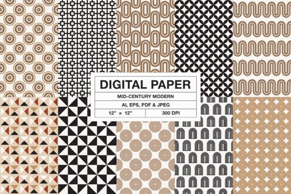 Retro Mid-Century Modern Patterns Vol.3: A Must-Have for Designers and Creators