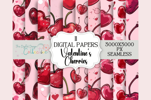 Retro Valentine Cherries Seamless Papers: A Timeless Design Resource for Modern Creatives