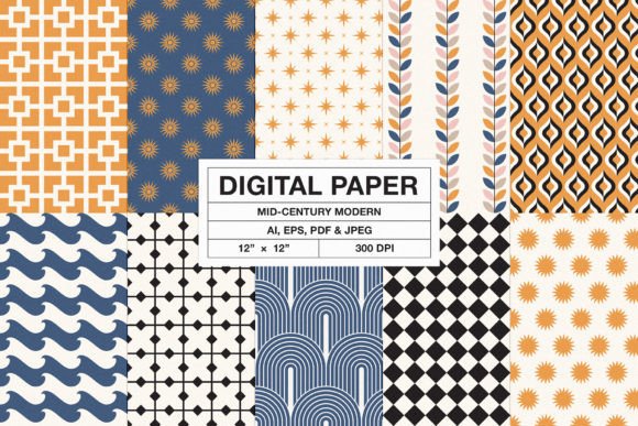 Reviving Elegance: How Retro Mid-Century Modern Patterns Vol.6 Inspires Creativity in Today’s Design World