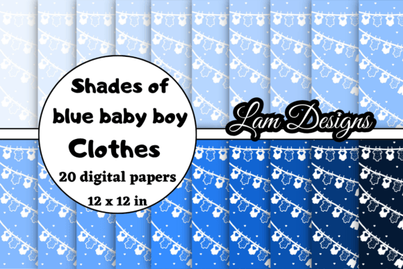 Shades of Blue Baby Boy Clothes Papers