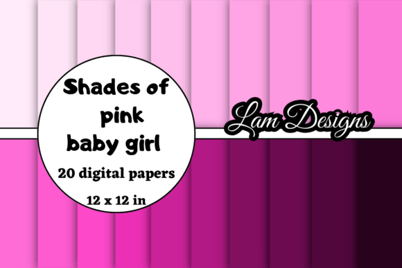 Shades of Pink Baby Girl Digital Papers