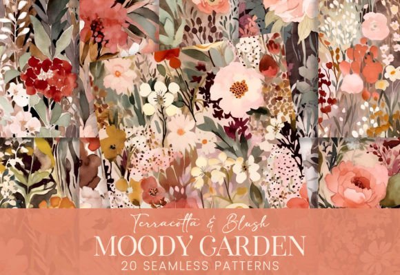 Terracotta Blush Beige Watercolor Floral