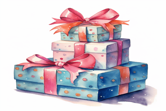 Watercolor Gift Box Background: A Versatile Design Asset for Creative Projects