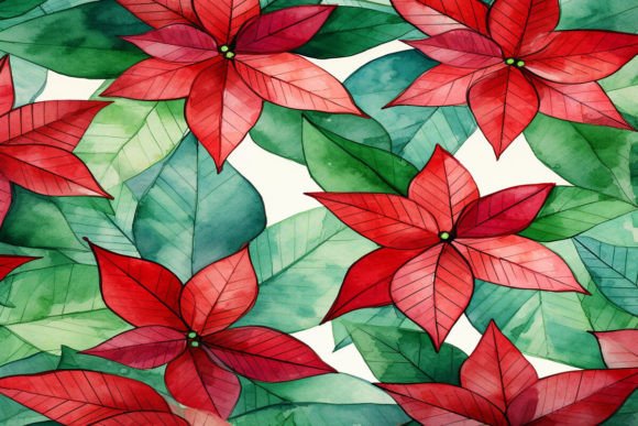 Watercolor Poinsettia Background: A Versatile Design Element for Creative Projects