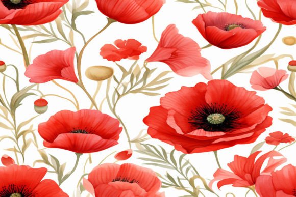 Watercolor Red Flower Pattern: A Versatile Design Element for Creative Projects
